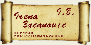 Irena Bacanović vizit kartica